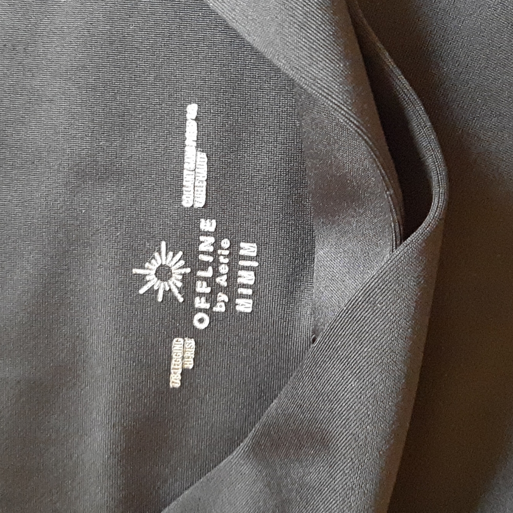 Aerie Real Me Black Shiny High Waisted Crossover Leggings Medium - Picture 2 of 3